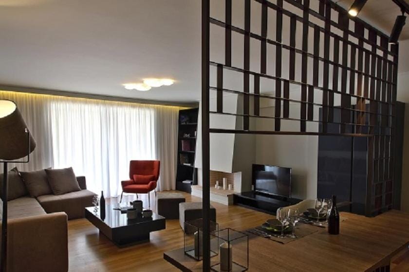Kitchen or kitchenette, Living room, Dining area