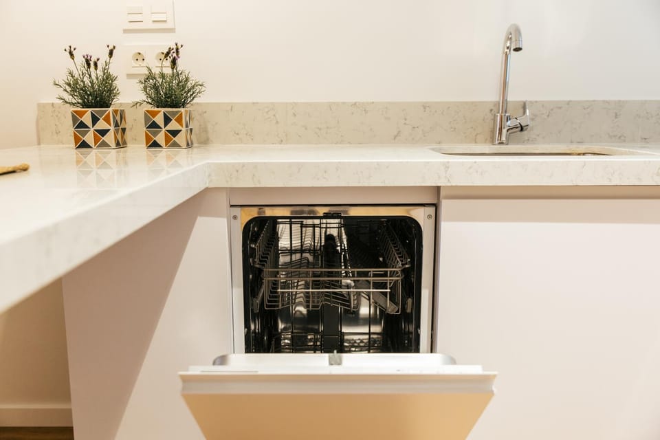 Kitchen or kitchenette, dishwasher