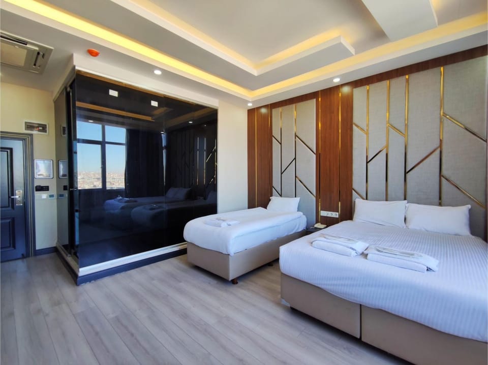 Bed, Living room, wardrobe, air conditioner