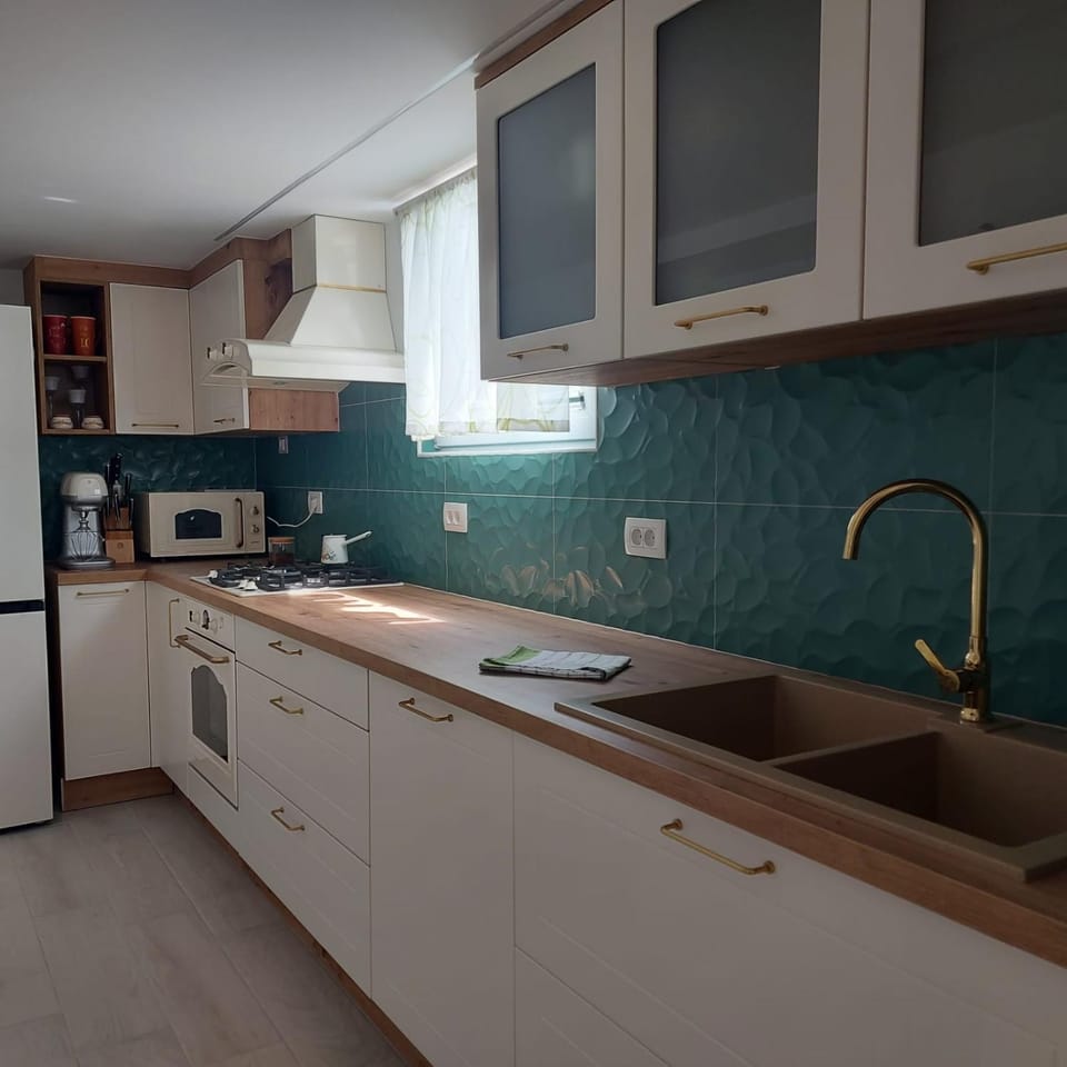 Kitchen or kitchenette, dishwasher, stove
