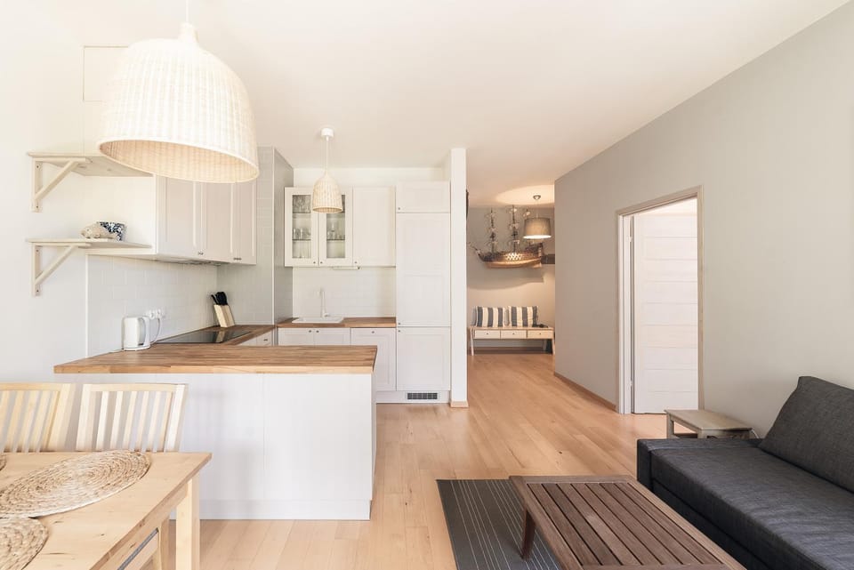 Kitchen or kitchenette, Living room, Dining area