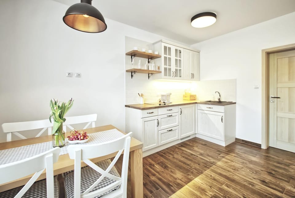 Kitchen or kitchenette, Dining area, stove