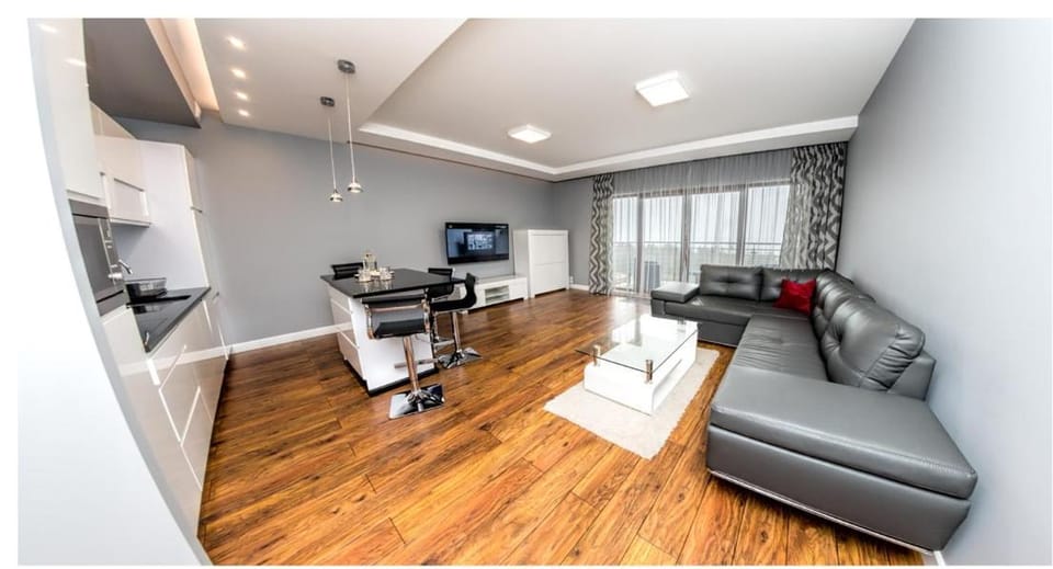 Kitchen or kitchenette, Living room, Dining area