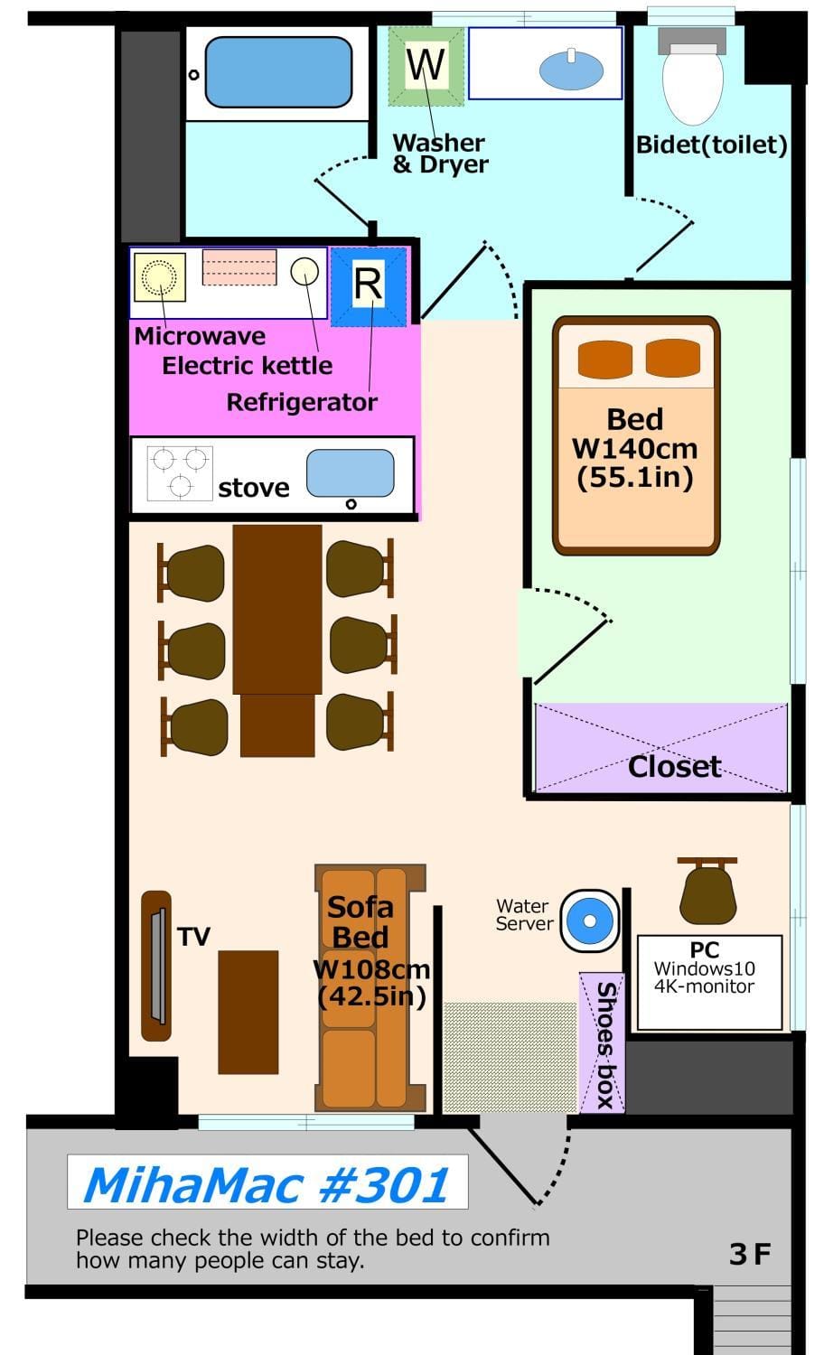 Photo of the whole room, Floor plan