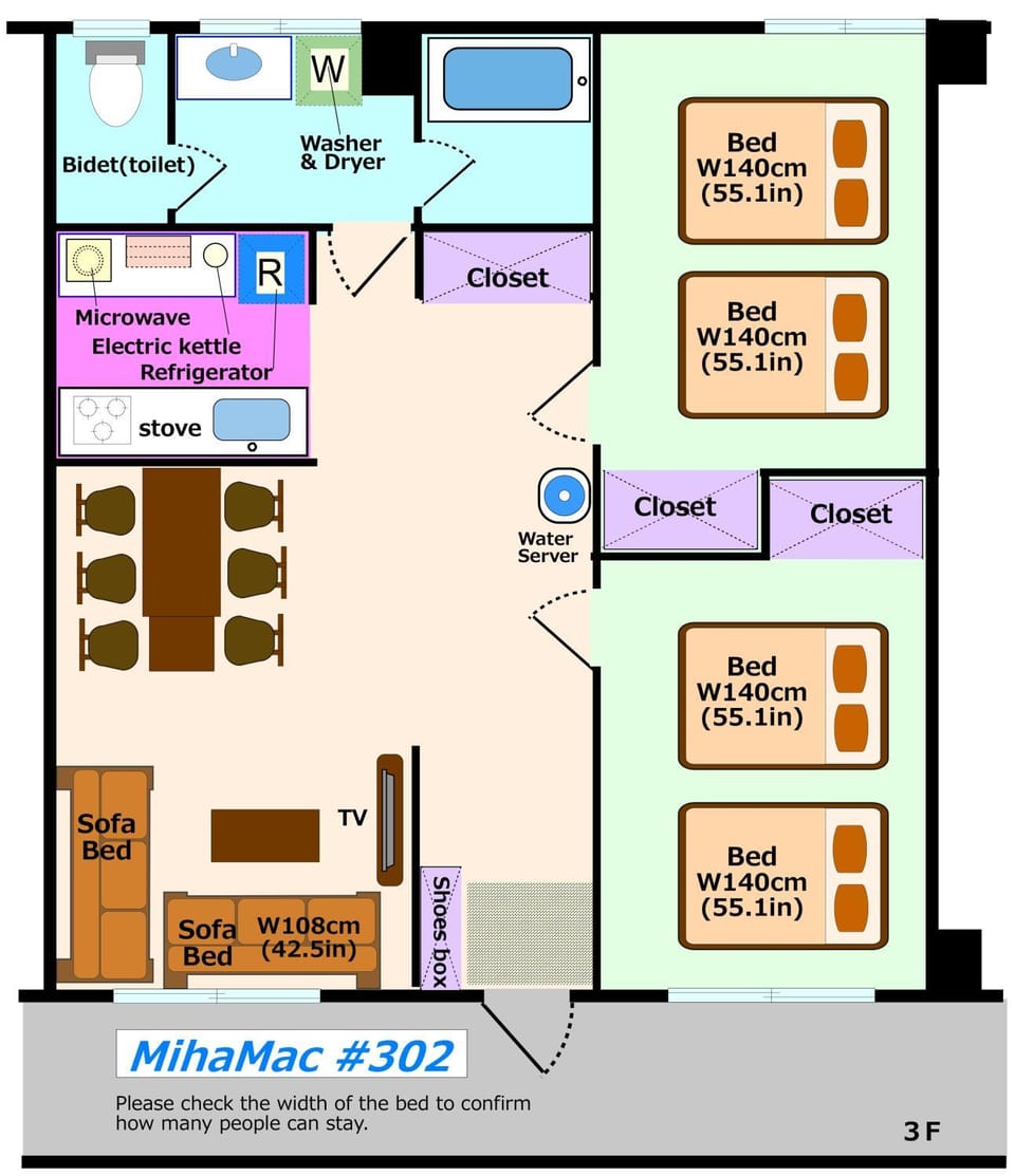 Photo of the whole room, Floor plan