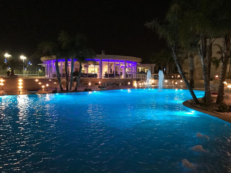 Facade/entrance, Night, Pool view, Swimming pool