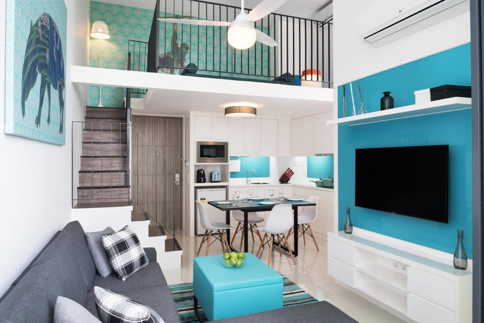 Kitchen or kitchenette, Living room, Dining area