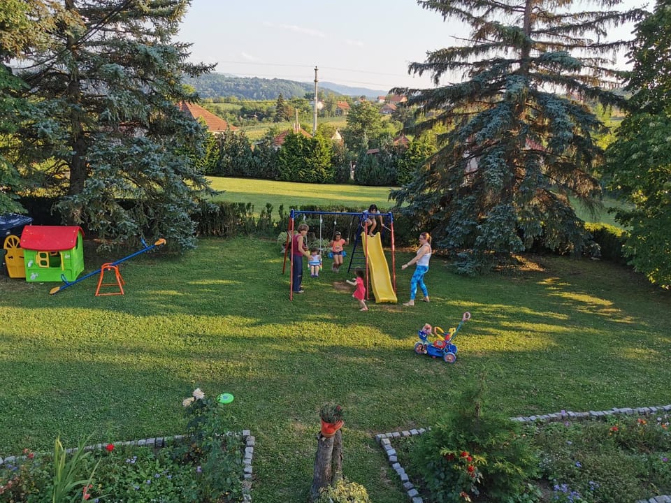 Off site, Day, People, Natural landscape, Summer, Children play ground, Garden, Garden view, children, group of guests
