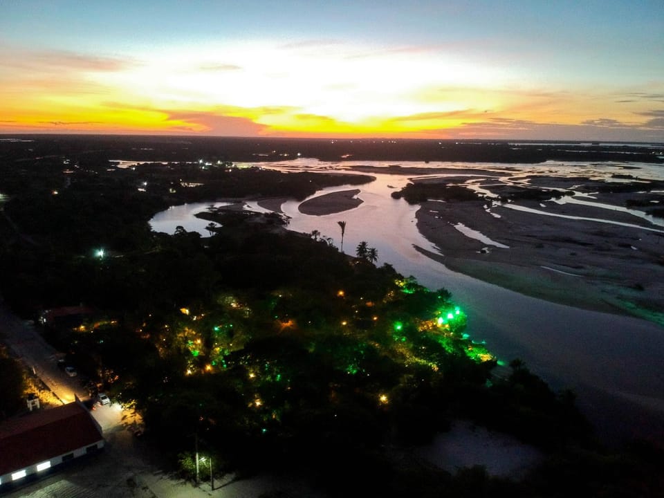 Natural landscape, Bird's eye view, Beach, River view, Sunset