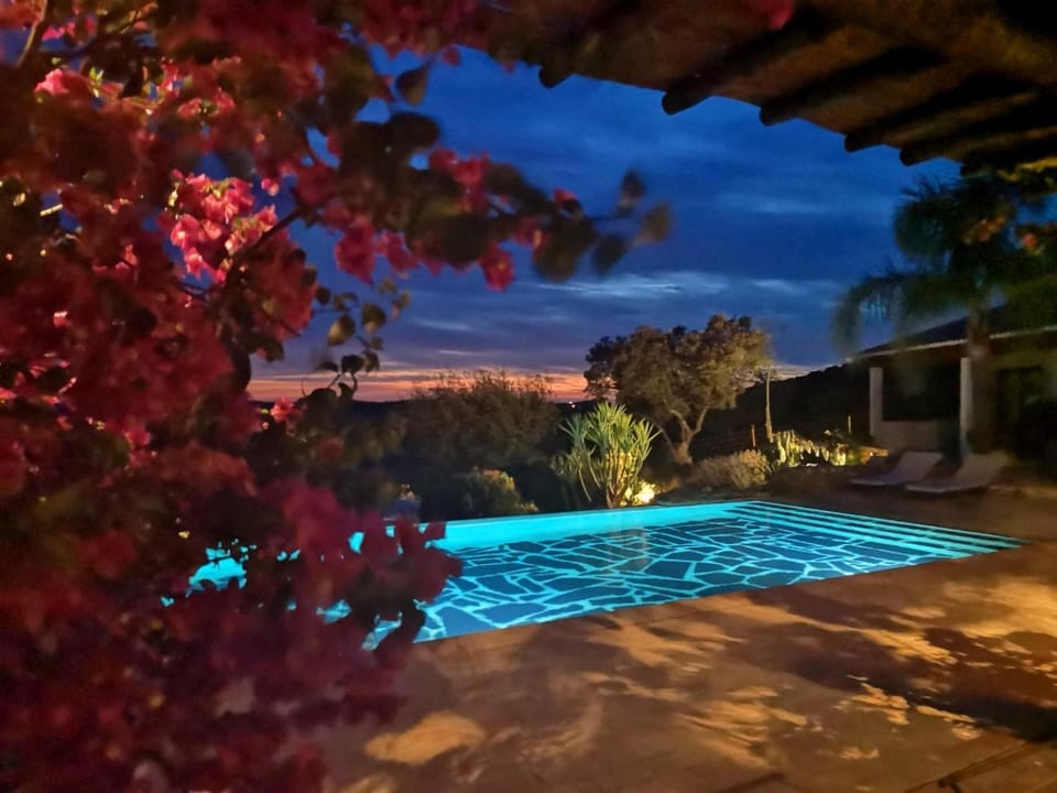 Night, Summer, Balcony/Terrace, Swimming pool