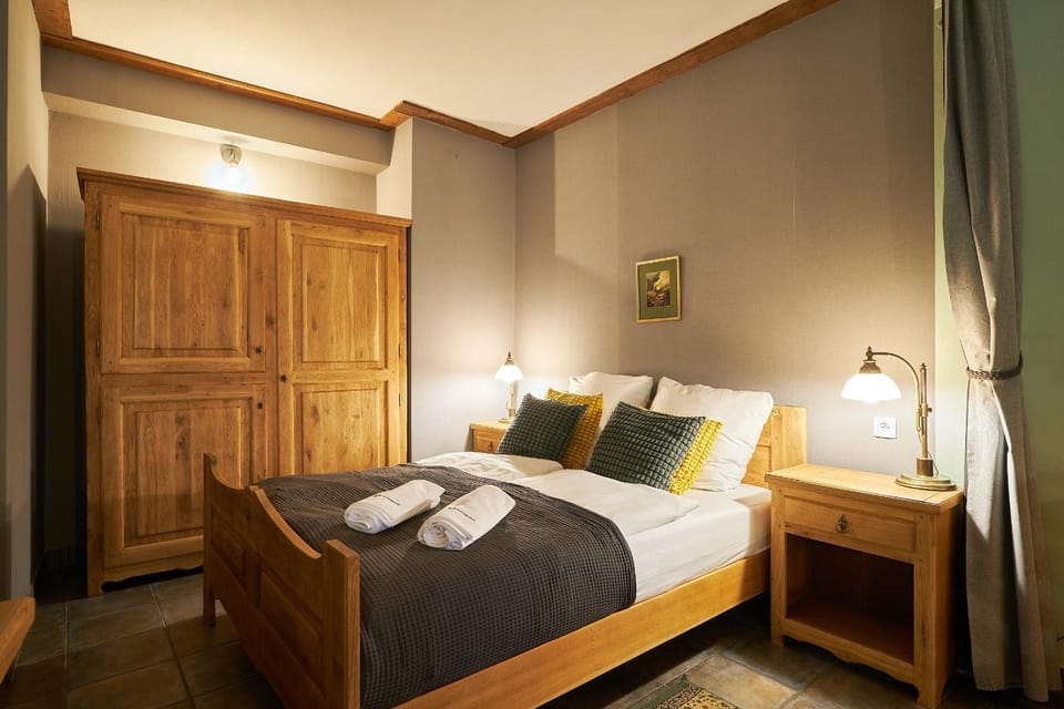Bed, Photo of the whole room, Bedroom, towels, wardrobe