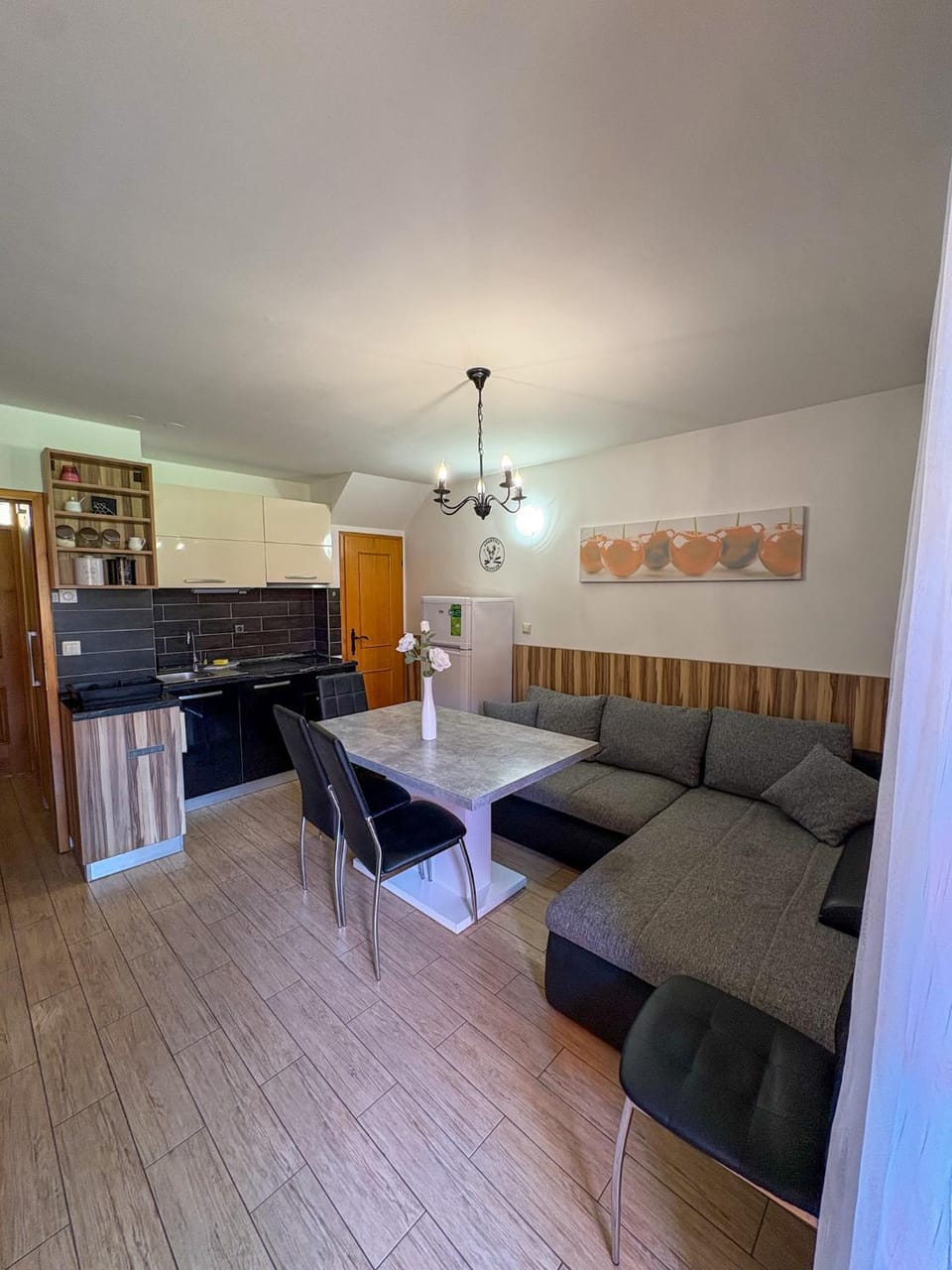 Living room, kitchen
