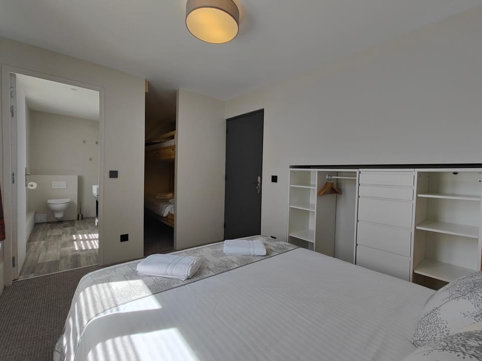 Bed, Photo of the whole room, Bedroom, towels, wardrobe