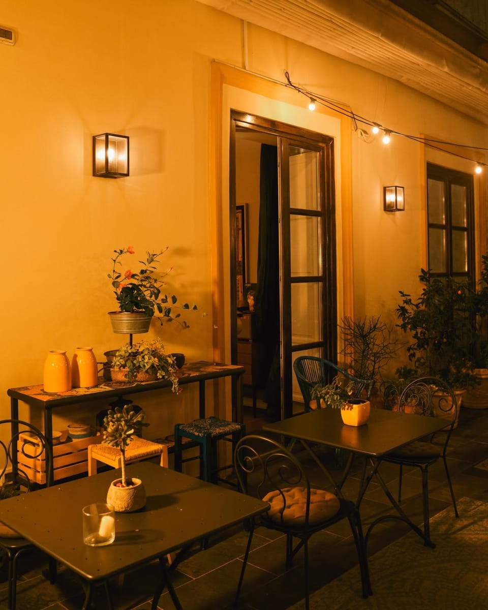 Property building, Patio, Night, Balcony/Terrace, Seating area