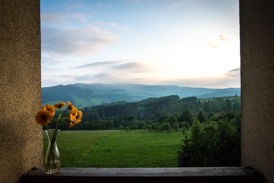 Spring, Natural landscape, Mountain view, Sunset