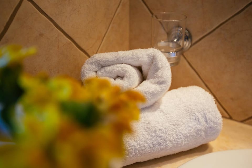 Toilet, towels