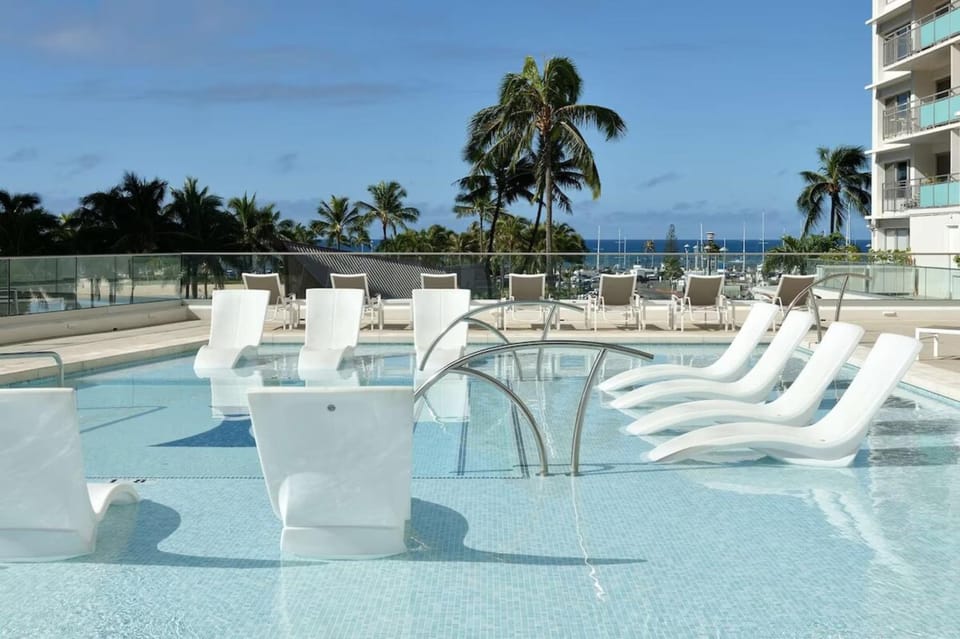 Patio, Day, Pool view, Sea view, Swimming pool, sunbed