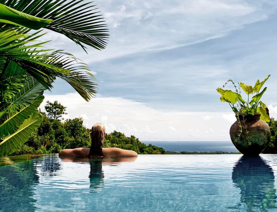 People, Natural landscape, Swimming pool