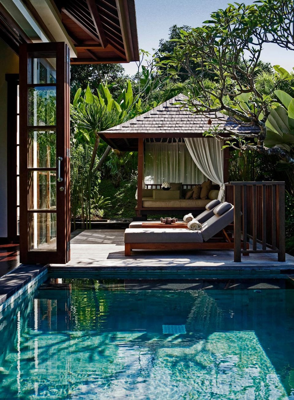 Pool view, sunbed