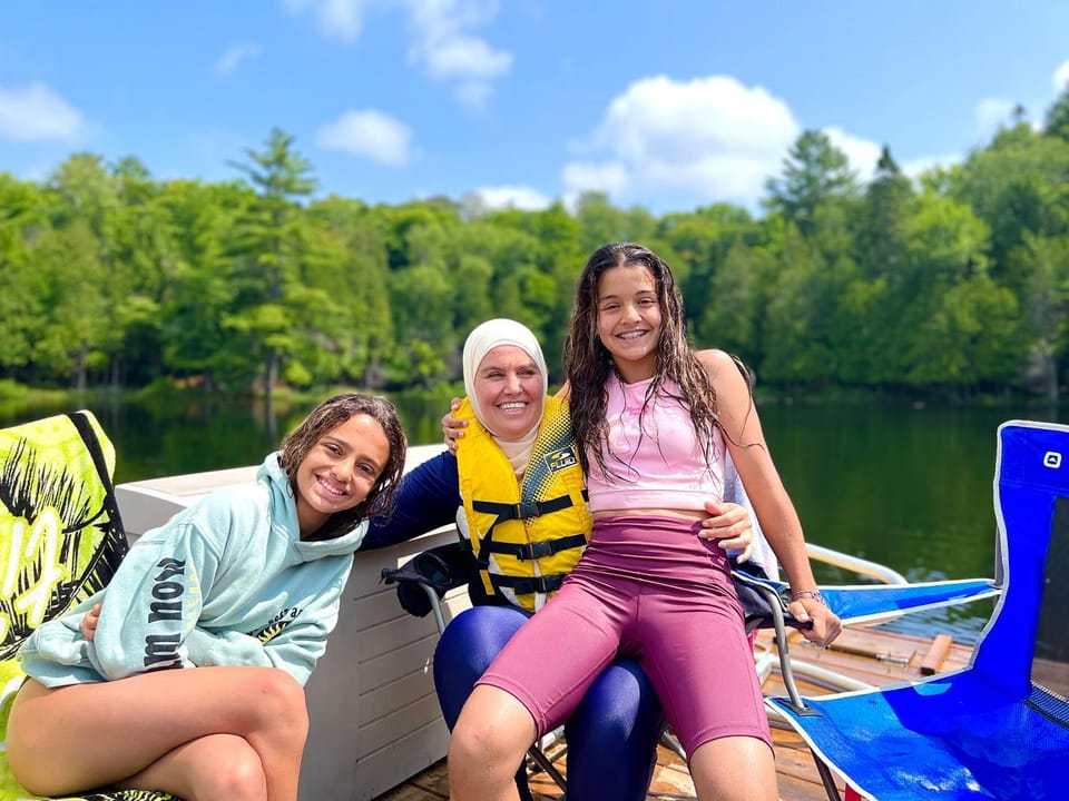 Natural landscape, Lake view, children, Family