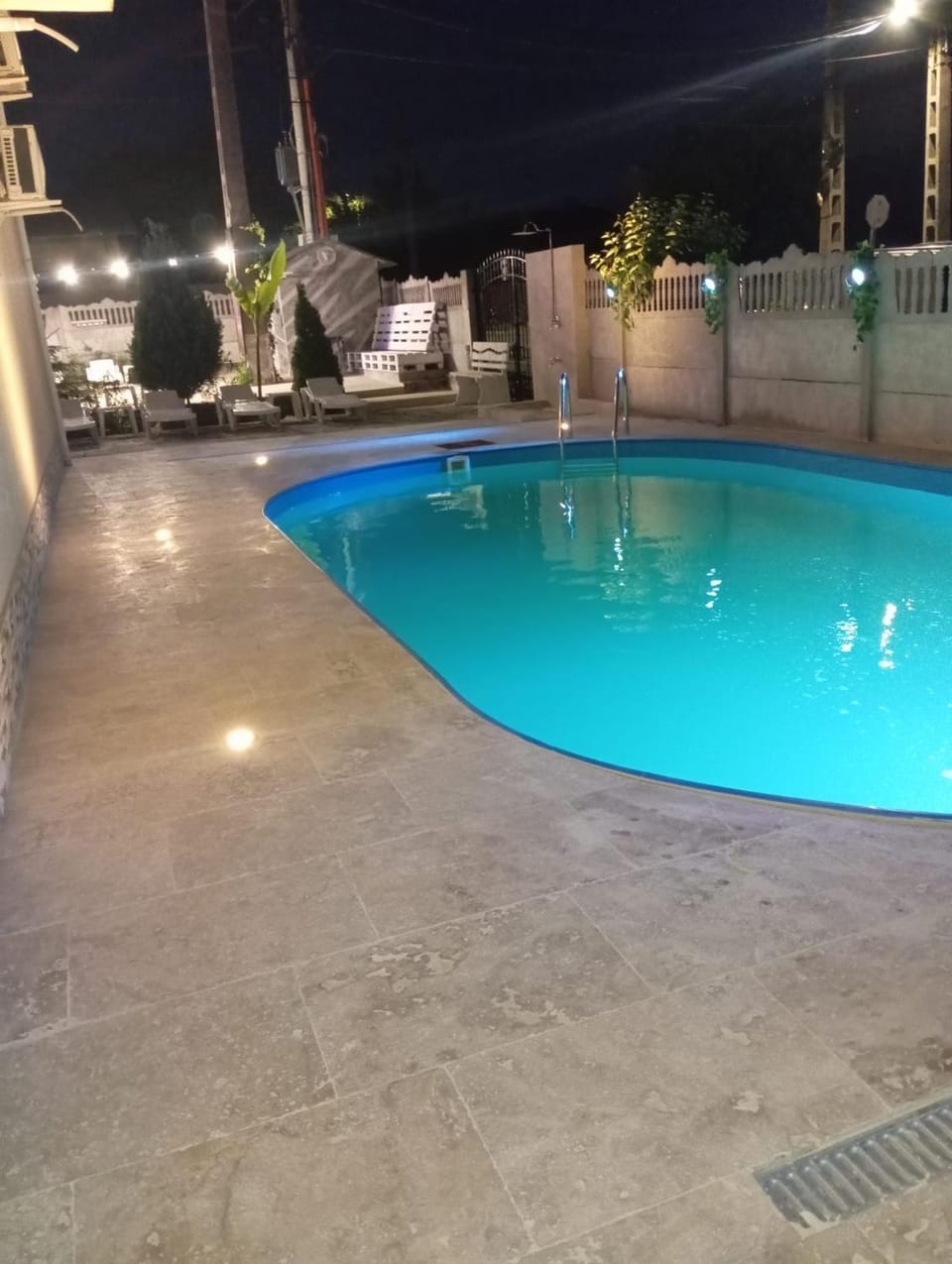 Night, Pool view, Swimming pool