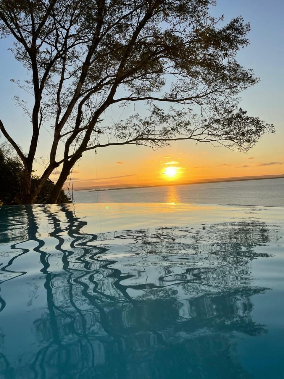Natural landscape, Swimming pool, Sunset
