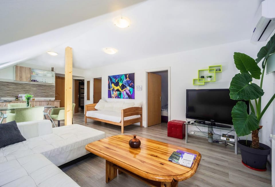 TV and multimedia, Kitchen or kitchenette, Living room, Photo of the whole room, Seating area, Dining area