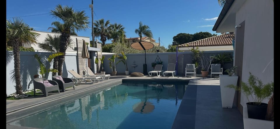 Pool view, Swimming pool, Swimming pool, sunbed