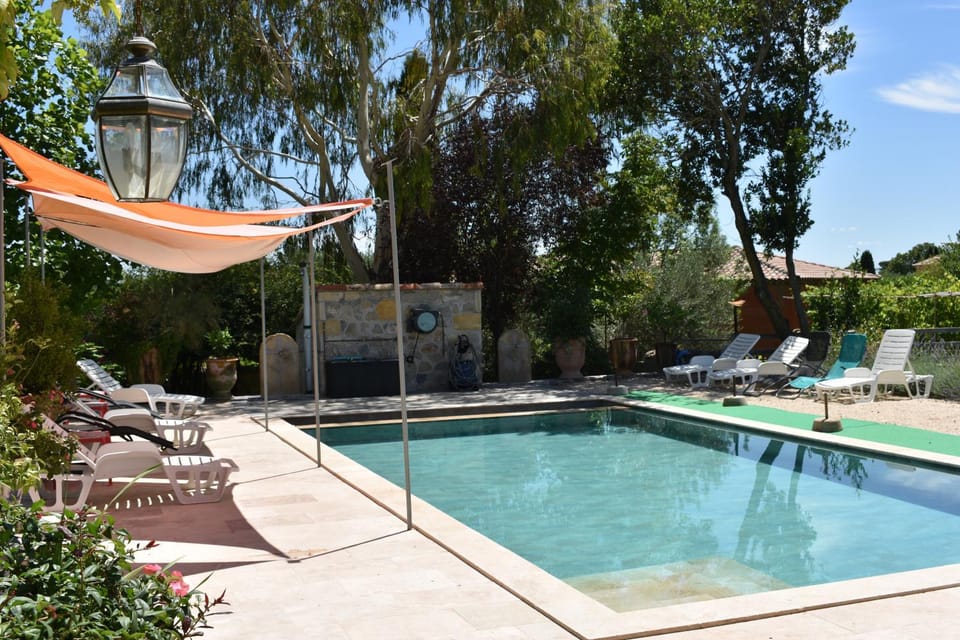 Day, Natural landscape, Garden, Garden view, Pool view, Swimming pool, sunbed