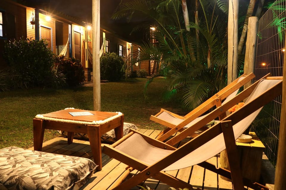 Night, Garden, Garden view, sunbed