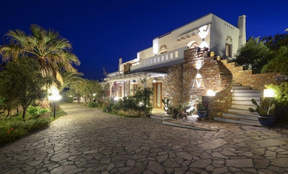 Property building, Night, Garden, Garden view