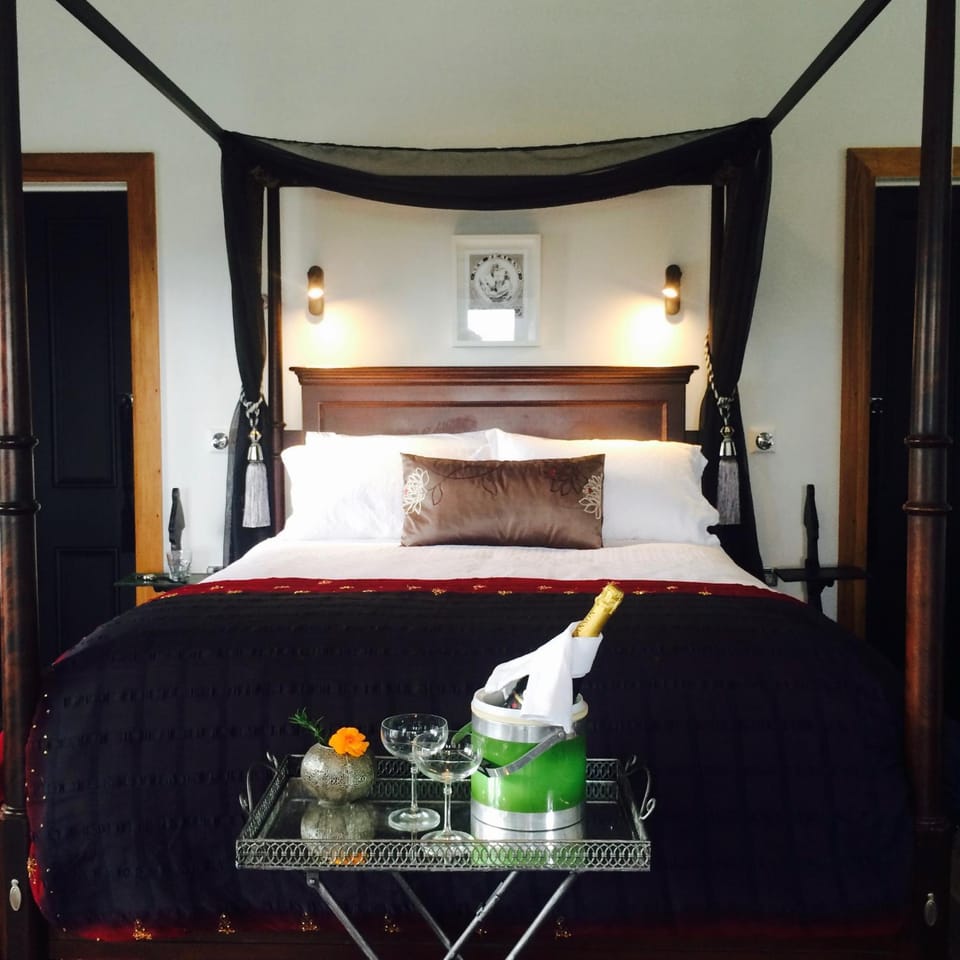Bed, Food and drinks, Bedroom, Drinks, Alcoholic drinks
