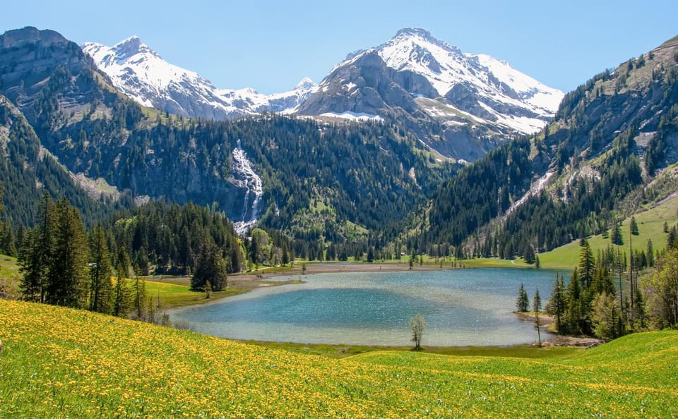 Natural landscape, Lake view, Mountain view
