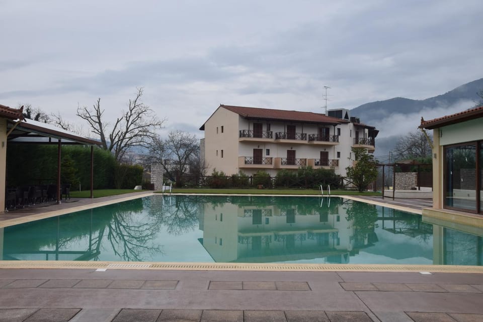Property building, Winter, Swimming pool