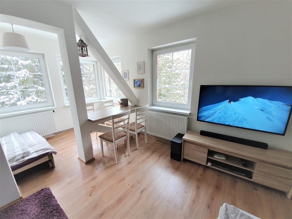 TV and multimedia, View (from property/room), Living room, Bedroom