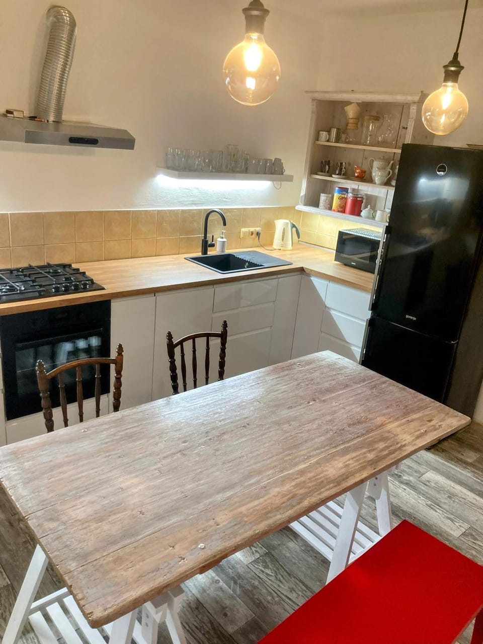 Kitchen or kitchenette, Dining area, stove, kitchen
