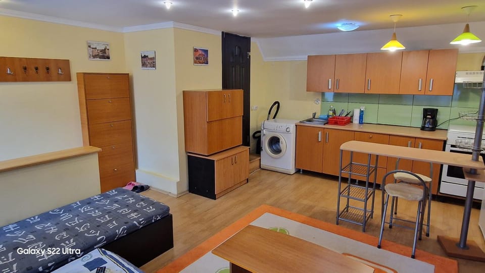 Kitchen or kitchenette, minibar, washing machine