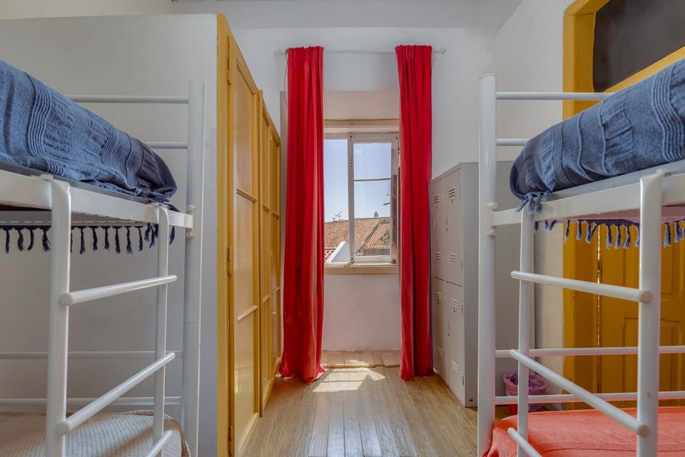 Bed, wardrobe