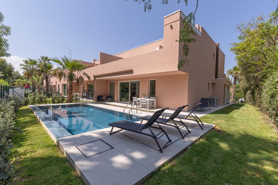 Patio, Garden, Pool view, Swimming pool, sunbed