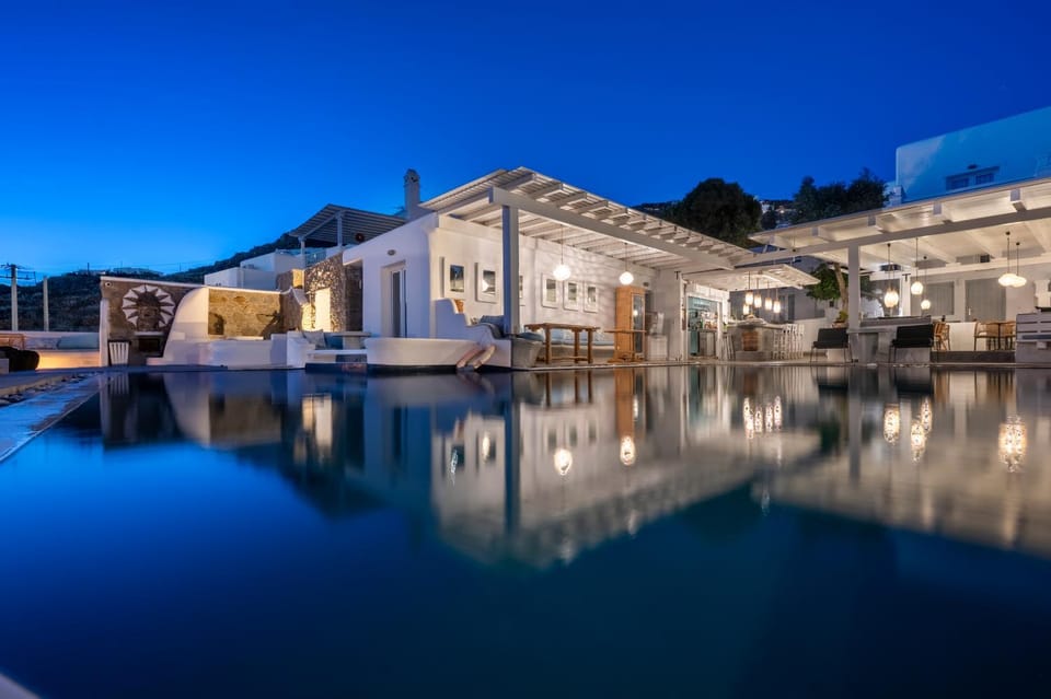 Night, Pool view, Swimming pool