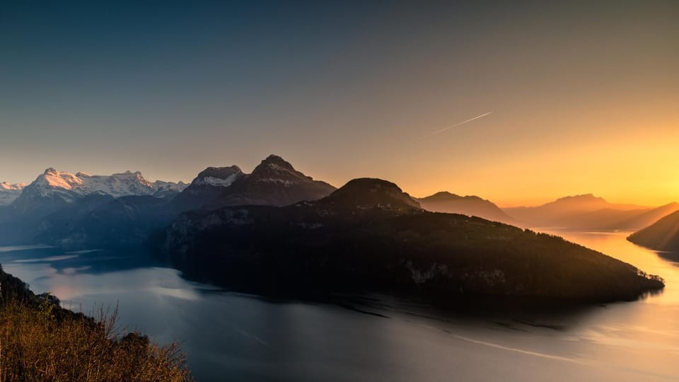 Natural landscape, Hiking, Lake view, Mountain view, Sunset