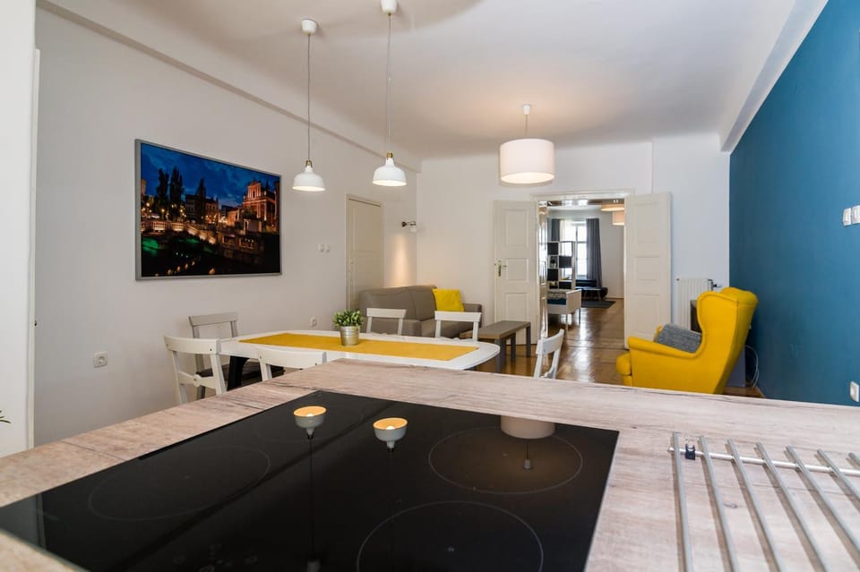 Living room, kitchen