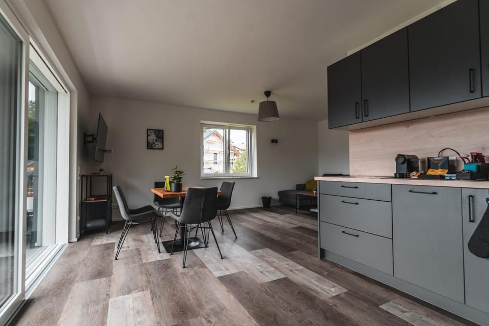 Kitchen or kitchenette, Living room, Seating area