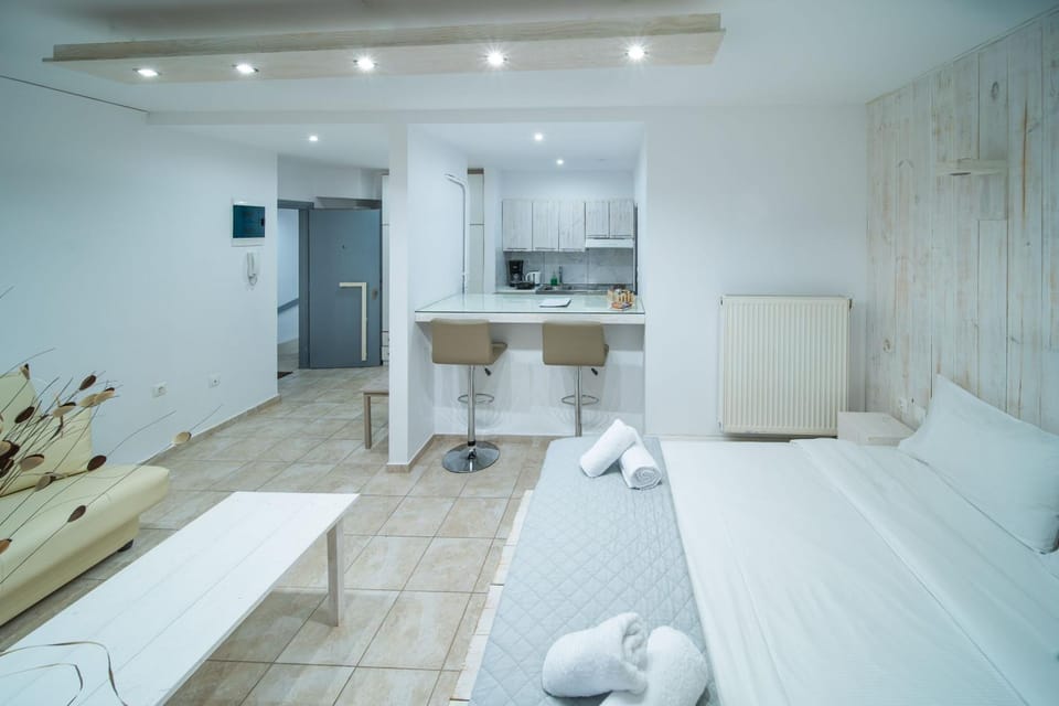 Bed, Kitchen or kitchenette, Living room, Photo of the whole room, Seating area, Bedroom