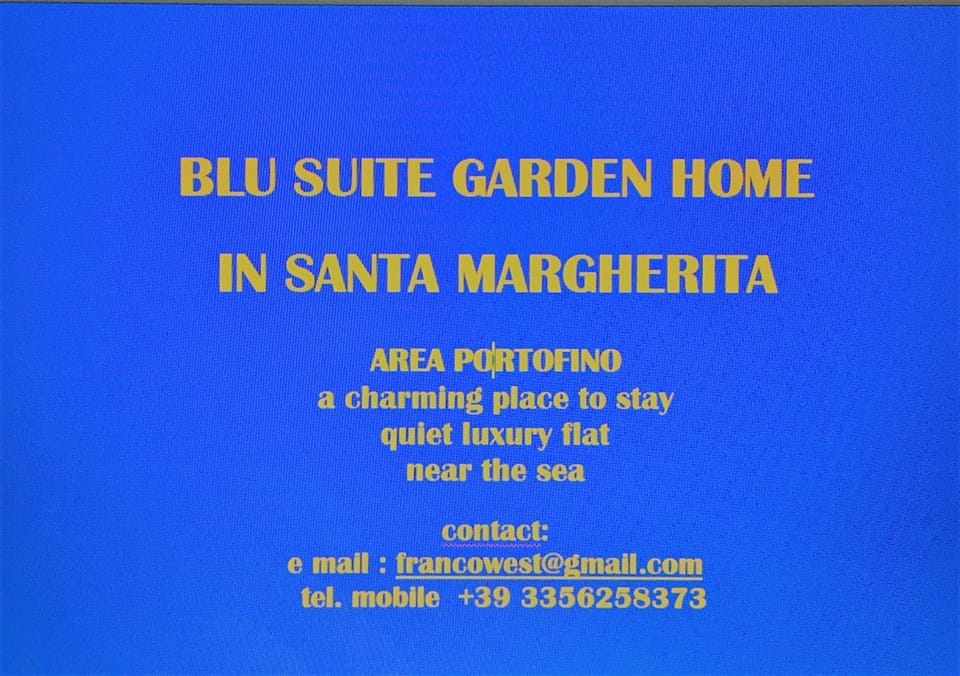 BLU GARDEN FLAT private parking Apartment in Rapallo
