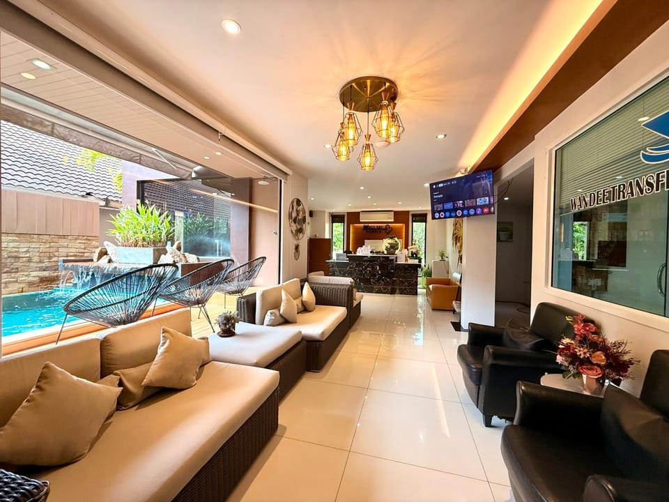 Lobby or reception, Seating area, Pool view