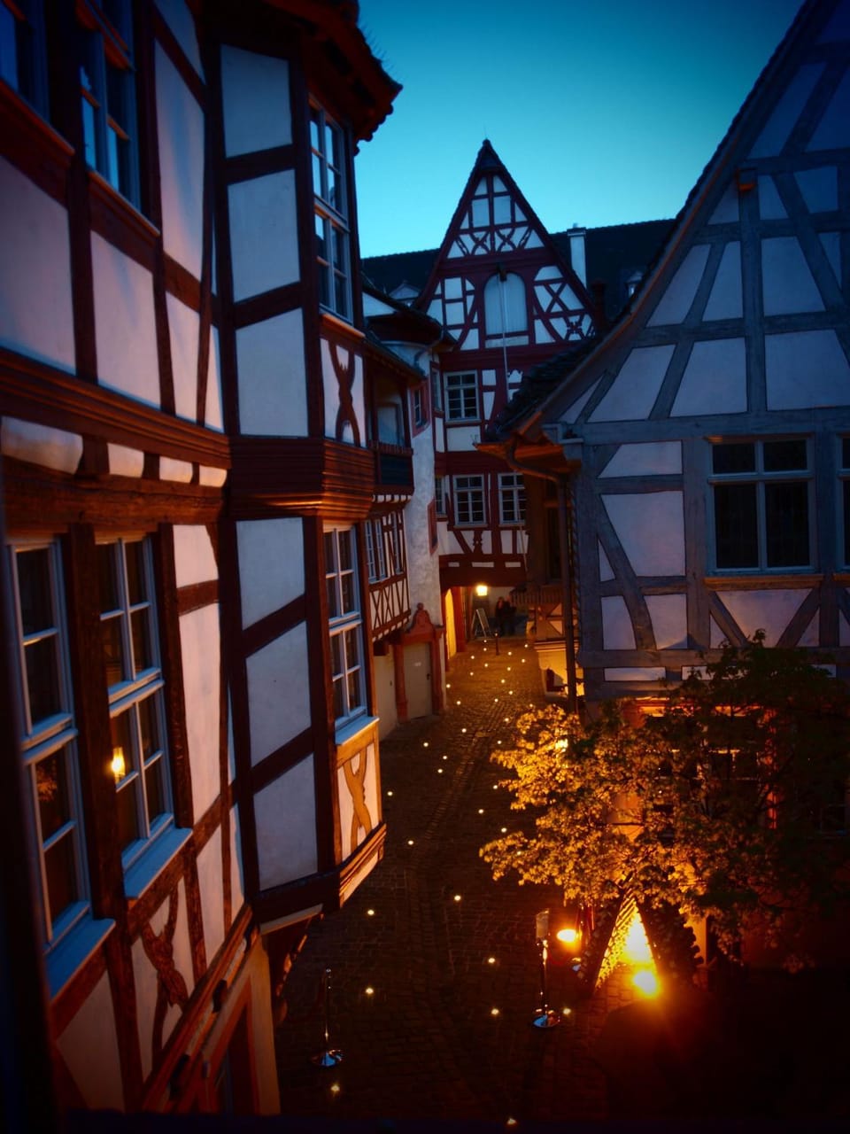 Property building, Patio, Night
