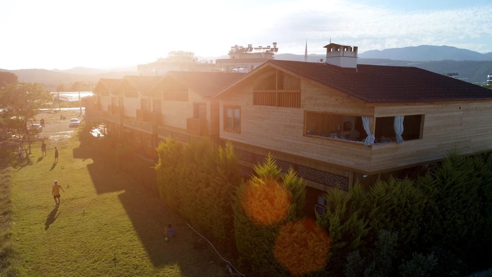 Property building, Garden view, Sunset