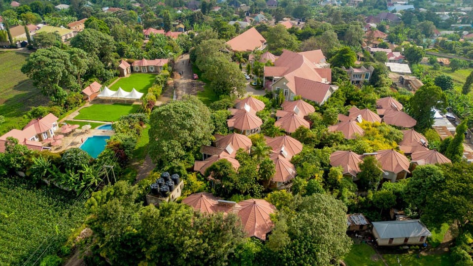 Property building, Day, Natural landscape, Bird's eye view, Garden, Swimming pool