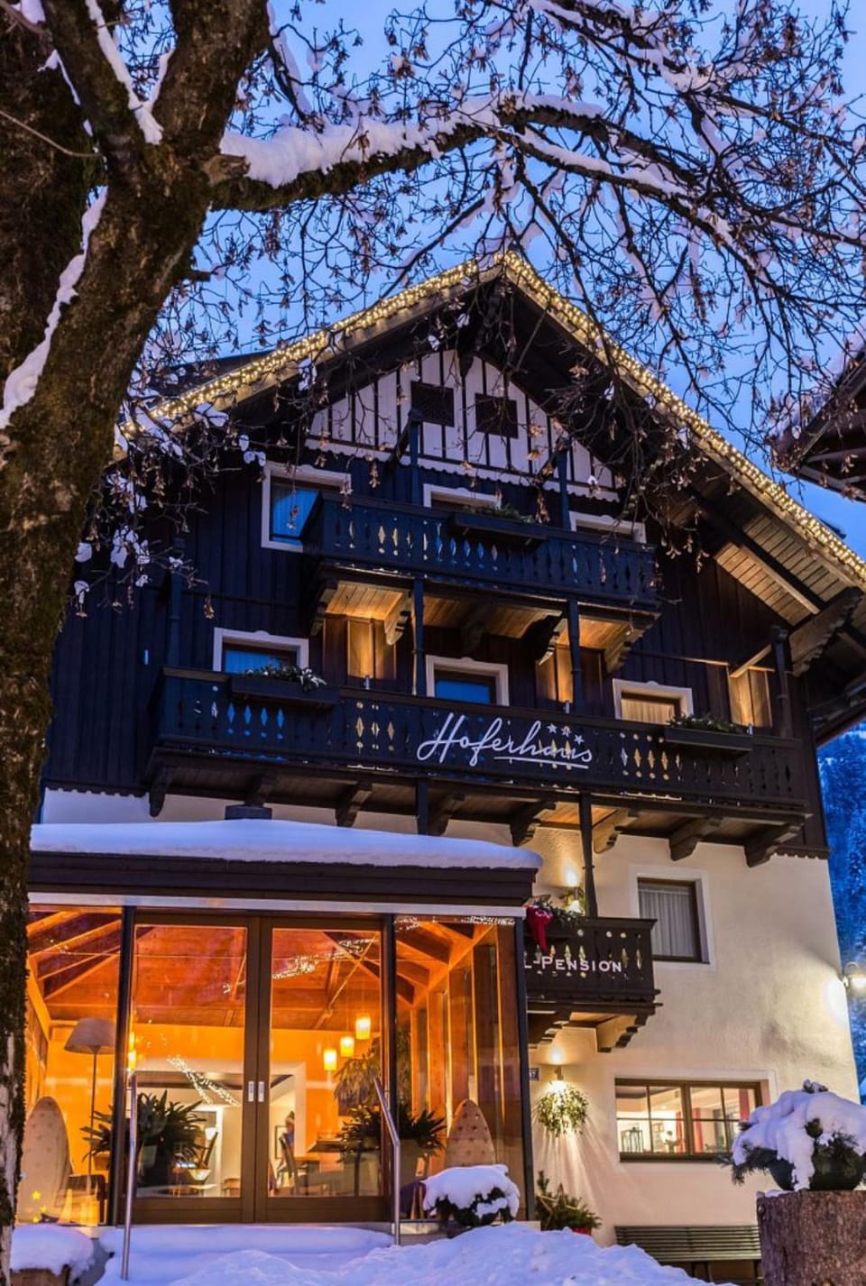 Property building, Restaurant/places to eat, Night, Winter